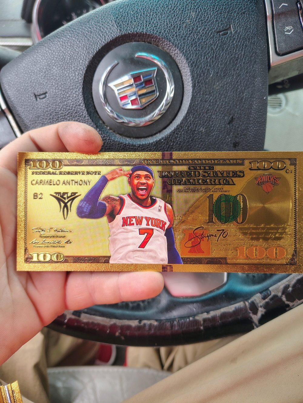 Gold Novelty Collectible Game Bill - Carmelo Anthony Design